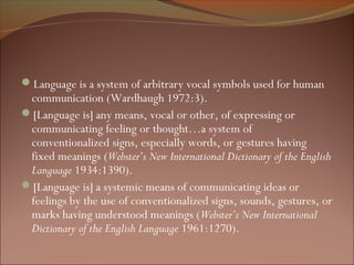The origin of language | PPT