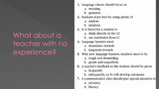 What about a
teacher with no
experience?
 