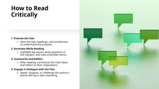Reading in Detail and Reading Critically as Core Academic Skills | PPTX