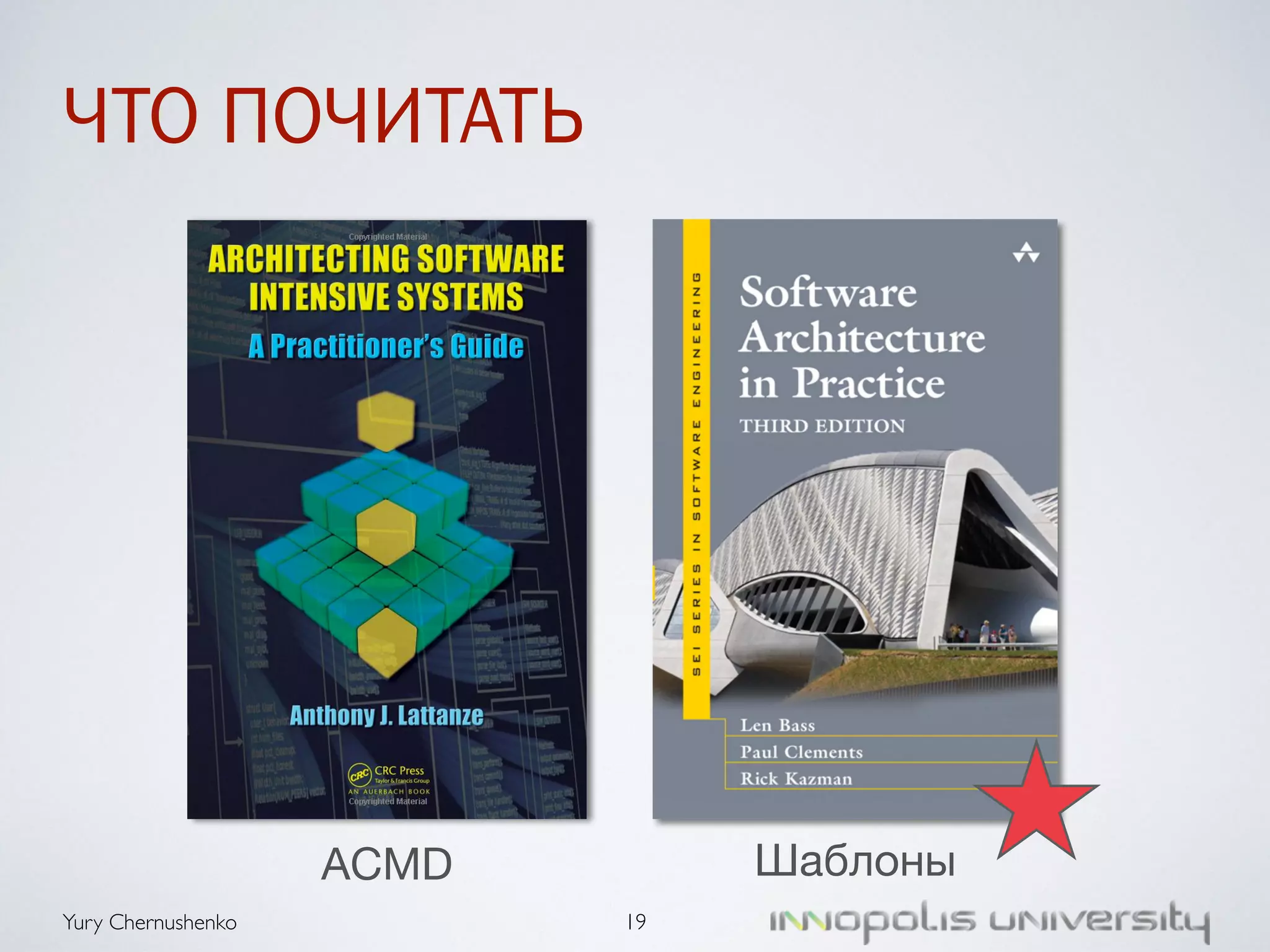 ЧТО ПОЧИТАТЬ 
Yury Chernushenko 
ACMD Шаблоны 
19 
 