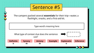 Flashlight Example Sentence Mastering Context Clues: Strategies for Understanding Unknown and ...
