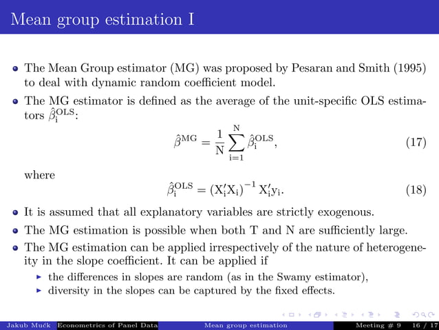 Econometrics Of Panel Data A Presentation Pdf