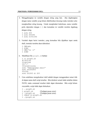 Meeting 9 pemrograman shell - a | PDF