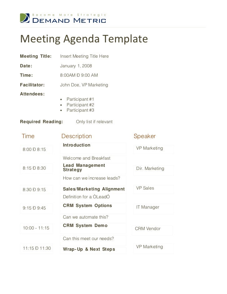 Meeting Agenda Template