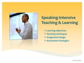 Speaking-Intensive Teaching & Learning ,[object Object]