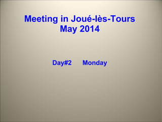 Meeting in Joué-lès-Tours 
May 2014 
Day#2 Monday 
 