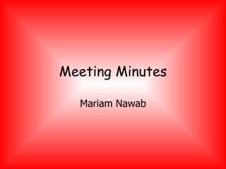 Meeting Minutes Mariam Nawab 