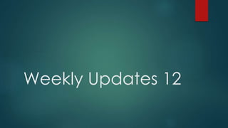 Weekly Updates 12 
 