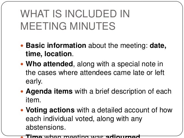 what are minutes for a meeting