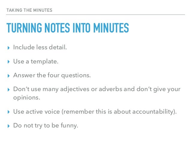 taking meeting minutes format
