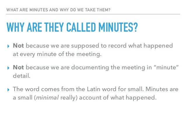 what are minutes for a meeting