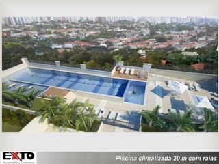 Piscina climatizada 20 m com raias
 