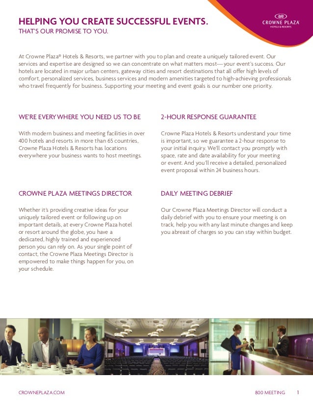 Crowne Plaza Seattle Meeting Planner Guide