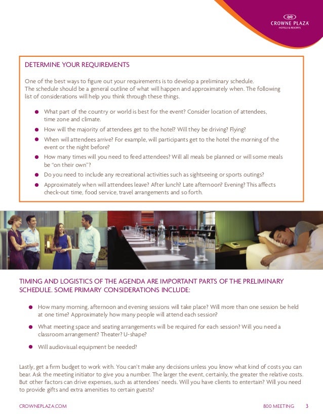 Crowne Plaza Seattle Meeting Planner Guide