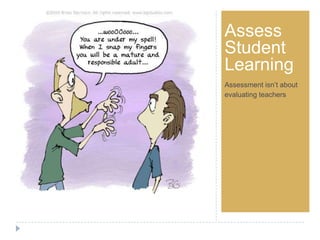 Step 1Assess
Student
Learning
Assessment isn’t about
evaluating teachers
 