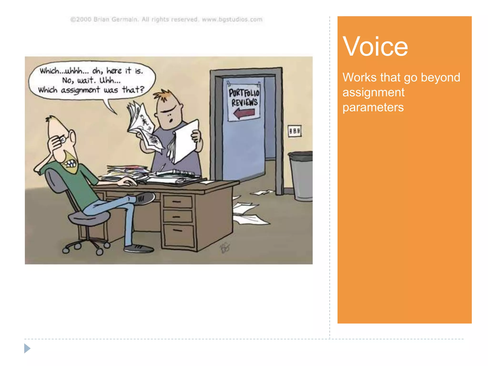 Step 1Voice
Works that go beyond
assignment
parameters
 