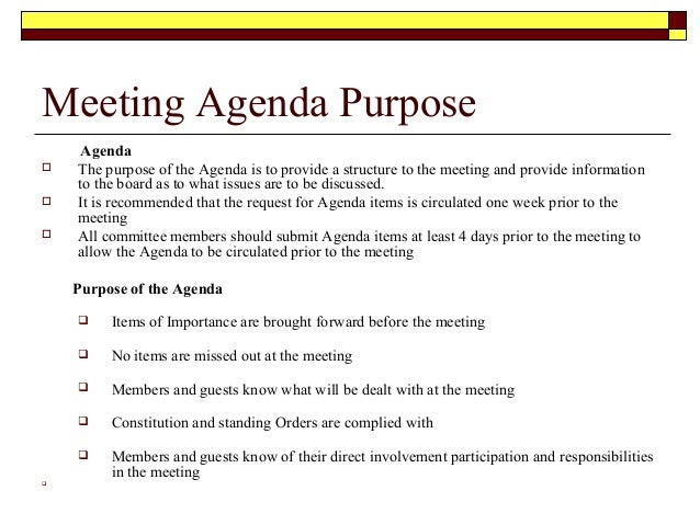 To write a meeting agenda