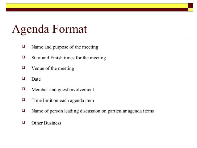 meeting procedures meeting agenda structure