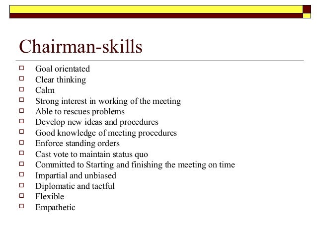 meeting procedures meeting objective examples