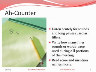 Play at Toastmasters, by DTM Raju Mandhyan | PPSX | Resume Writing and ...