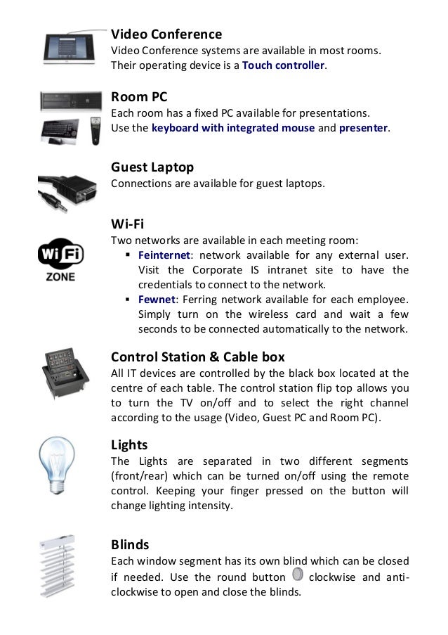 Meeting room user guide