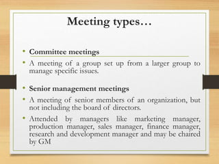 Meetings introduction process and management | PPTX