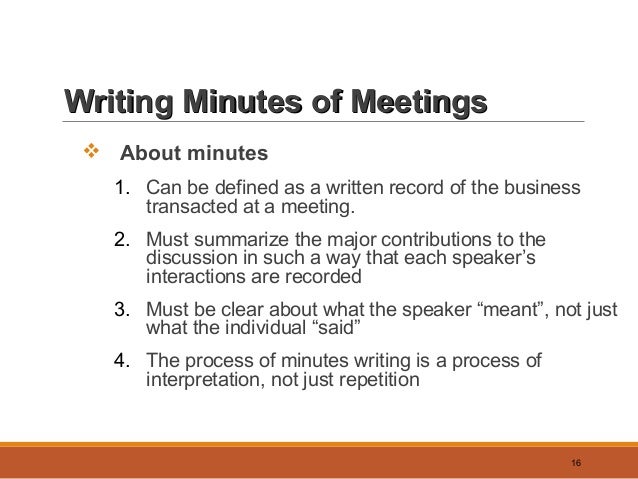 meetings and minutes