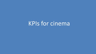 61
KPIs for cinema
 