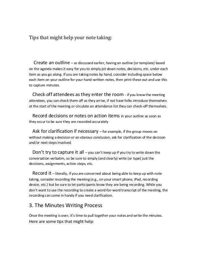 meetings minuts how to write up minutes from a meeting
