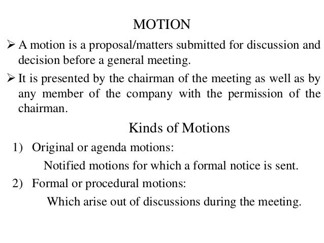Meetings of a company