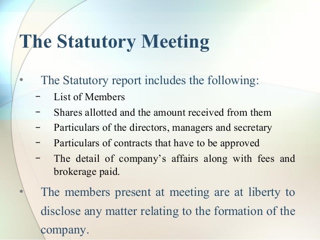 statutory meeting purpose