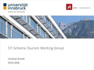 STI Schema Tourism Working Group
Umutcan Simsek
29.01.2018
 
