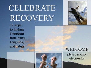 CELEBRATE
RECOVERY
WELCOME
please silence
electronics
 