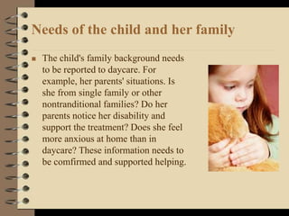 Meeting the needs of children and families