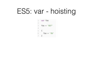 ES5: var - hoisting
 
