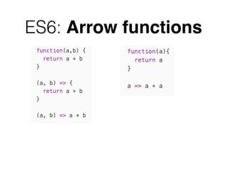 ES6: Arrow functions
 