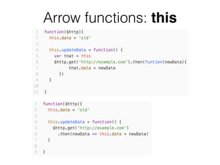 Arrow functions: this
 