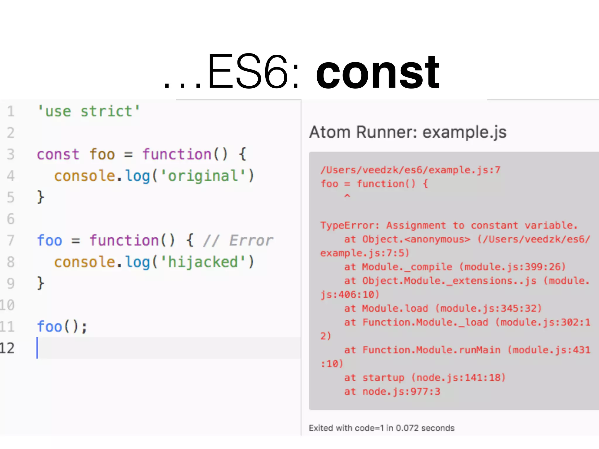 …ES6: const
 