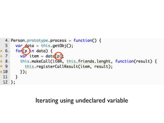 Iterating using undeclared variable
 