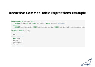 Recursive Common Table Expressions Example
 