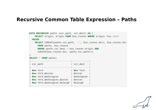 Recursive Common Table Expression – Paths
 