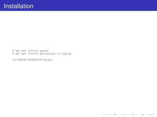 Tests unitaires pour PostgreSQL avec pgTap | PDF