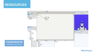 RESSOURCES
CHOREGRAPHE
(windows, mac, linux)
#MeetPepper
 