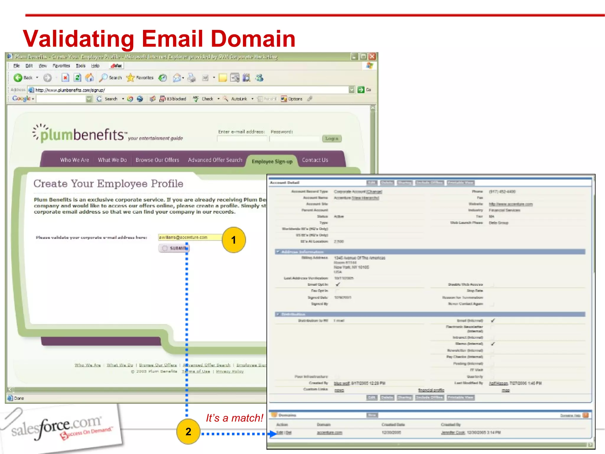 Validating Email Domain It’s a match! 1 2 