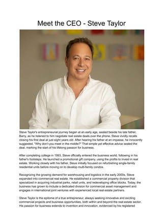 Meet the CEO - Steve Taylor - soCommercial | PDF