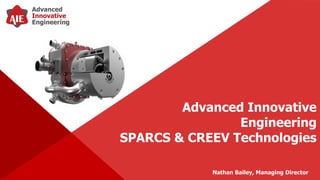 Nathan Bailey, Managing Director
Advanced Innovative
Engineering
SPARCS & CREEV Technologies
 