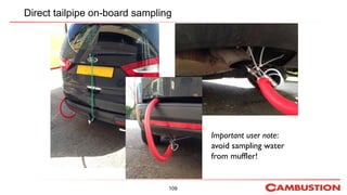 Direct tailpipe on-board sampling
109
Important user note:
avoid sampling water
from muffler!
 