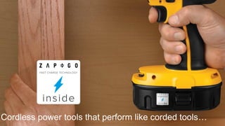 Cordless power tools that perform liked corded tools
Cordless power tools that perform like corded tools…
 