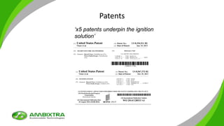 Patents
‘x5 patents underpin the ignition
solution’
 