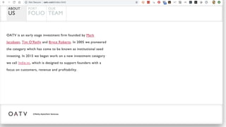 Some companies from the OATV portfolio
 